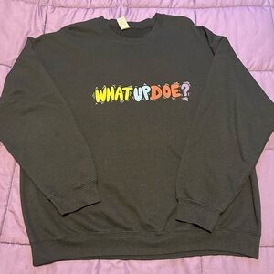 Men's Black Graphic Crewneck Sweater